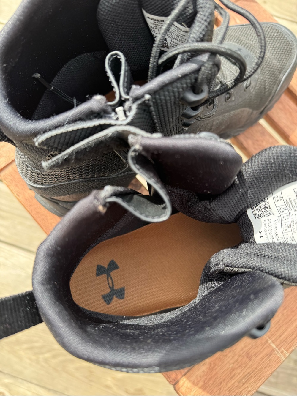 Under Armour Tactical Boots Men’s 9.5 Black Side Zip Duty Hiking Combat - Picture 6 of 7